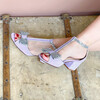 sandale violette et argenté avec noeud