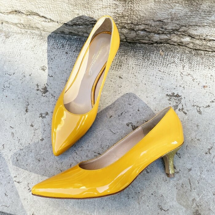 Escarpin 2024 cuir jaune