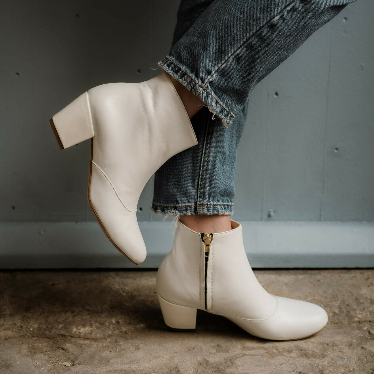 Bottines vernies blanches hotsell