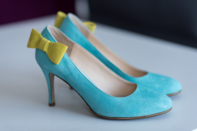 Coloured bridal shoes