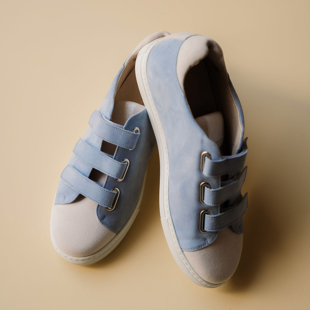 Basket velours baby blue