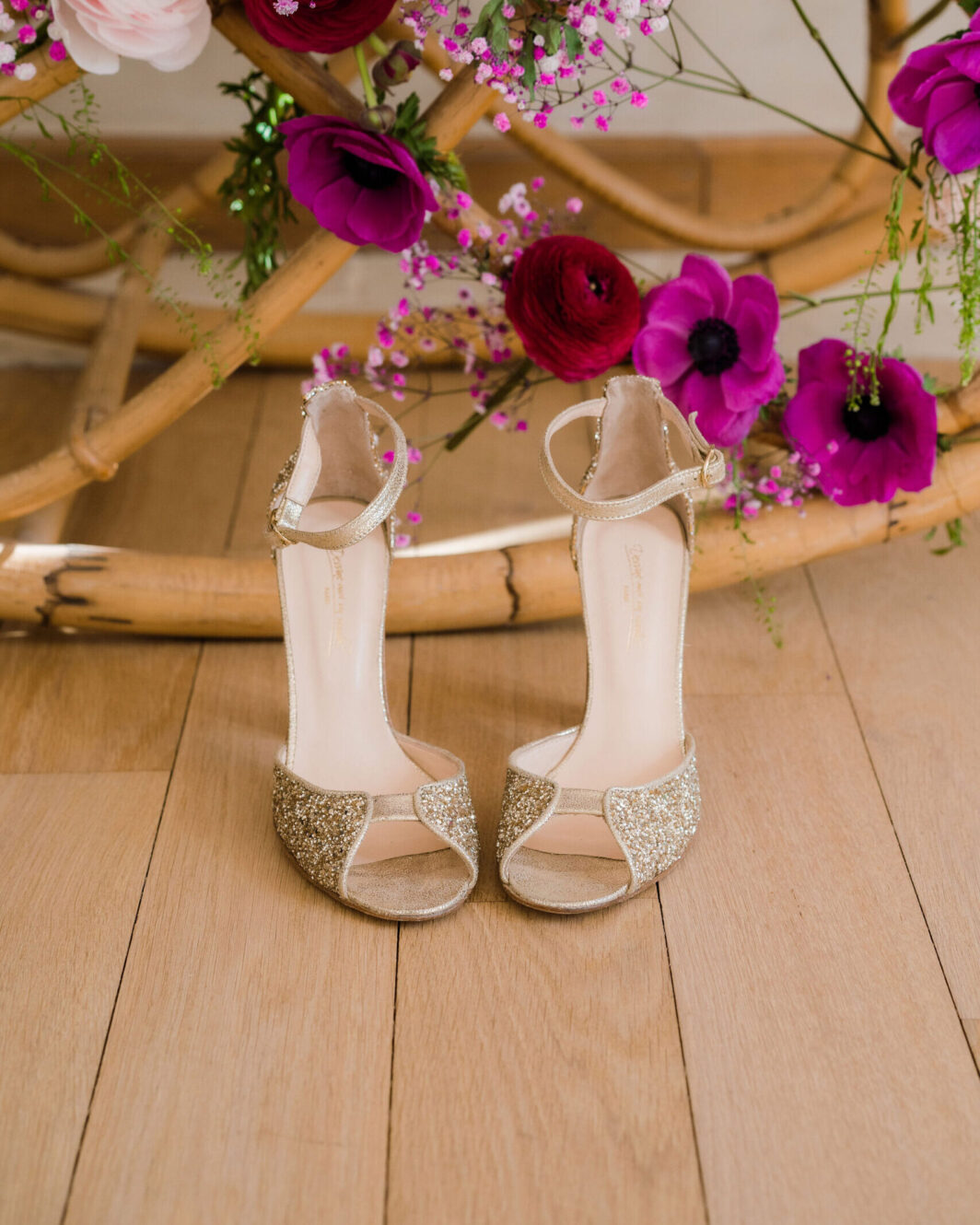 Charlotte high en glitter champagne
