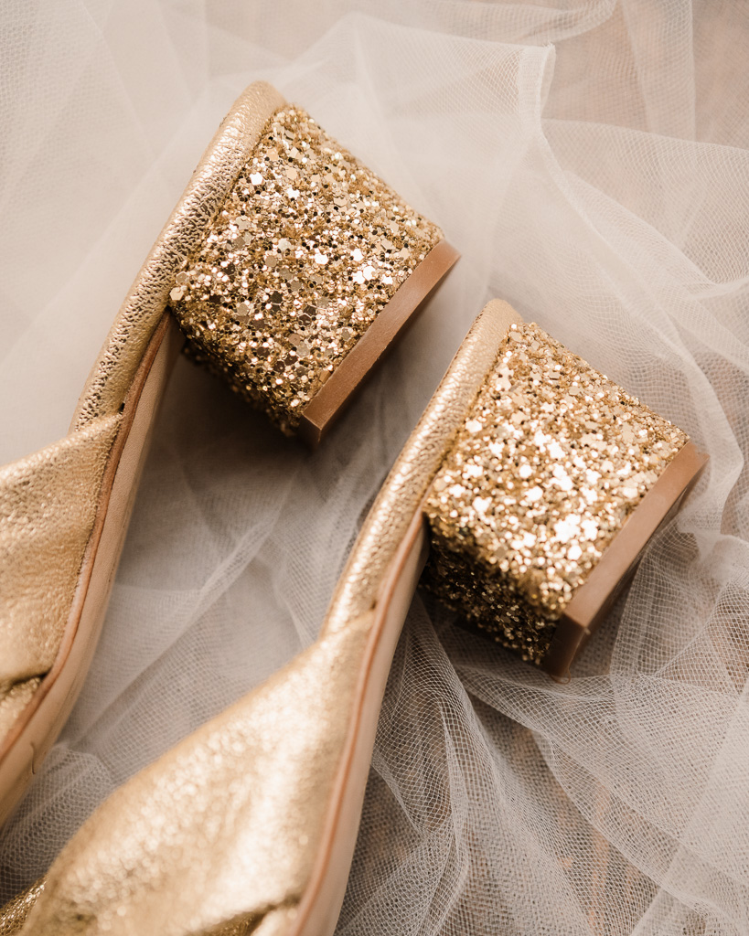 Mule Suzanne en irisé et glitter champagne3