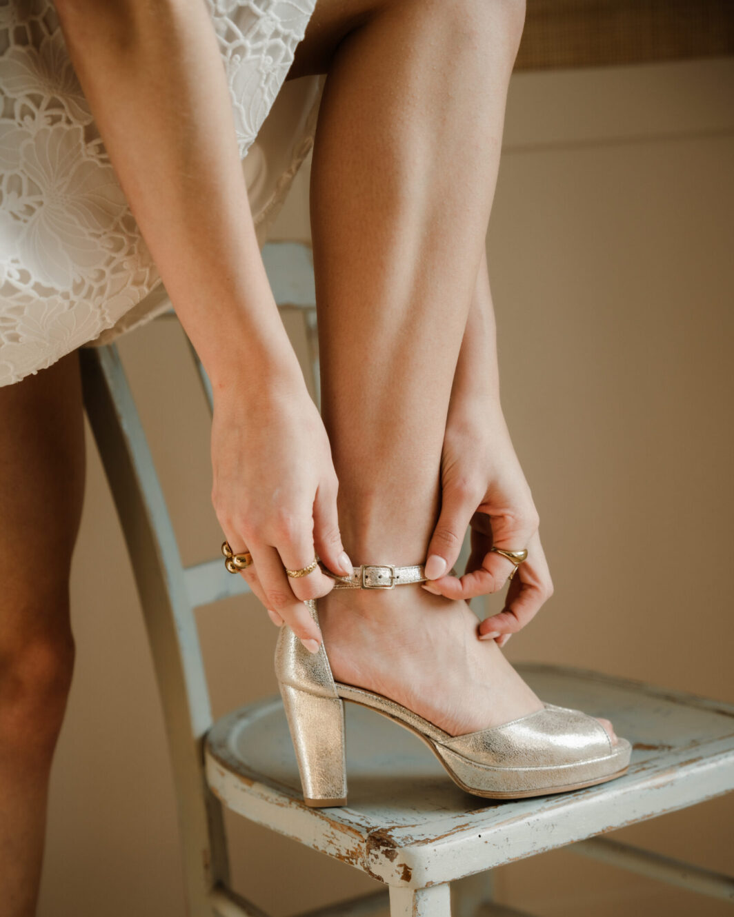 Charlotte plateforme en irisé champagne