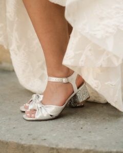 Mule Suzanne en irisé et glitter argent