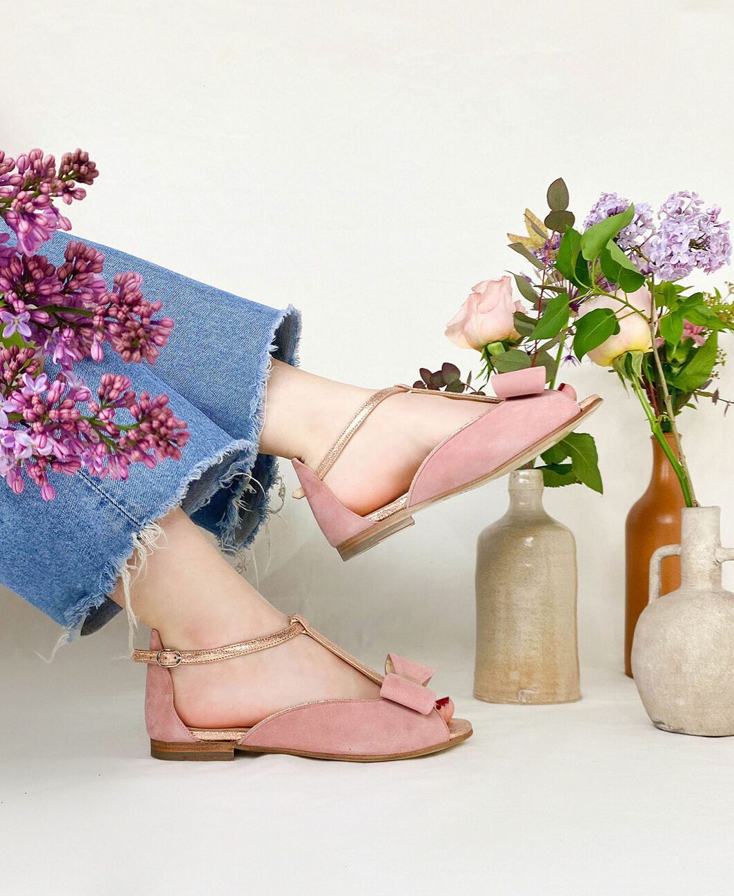 Charlotte blush and pink gold sandal