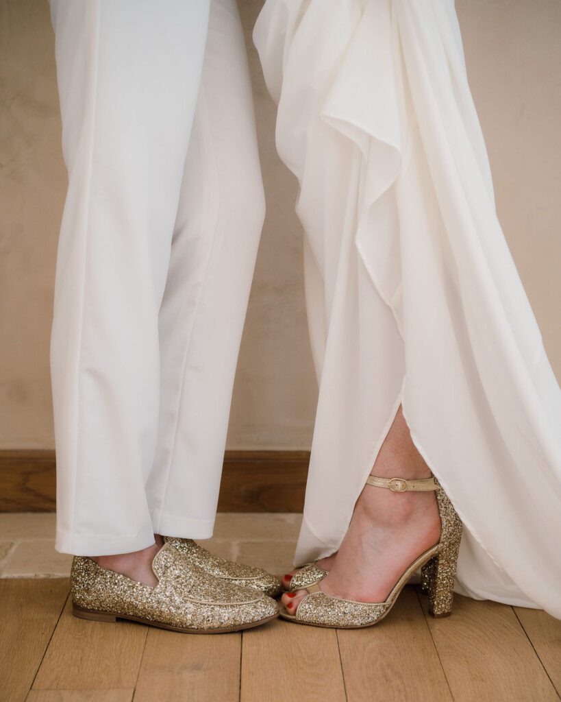 Mocassin en glitter champagne