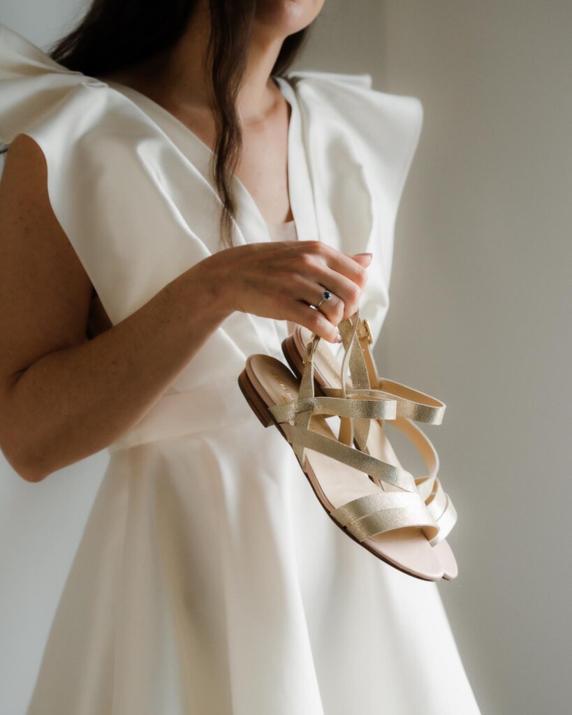 Sandale Emma en irisé champagne