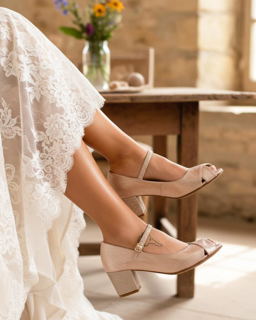 Escarpin 6 cm rose gold et doré