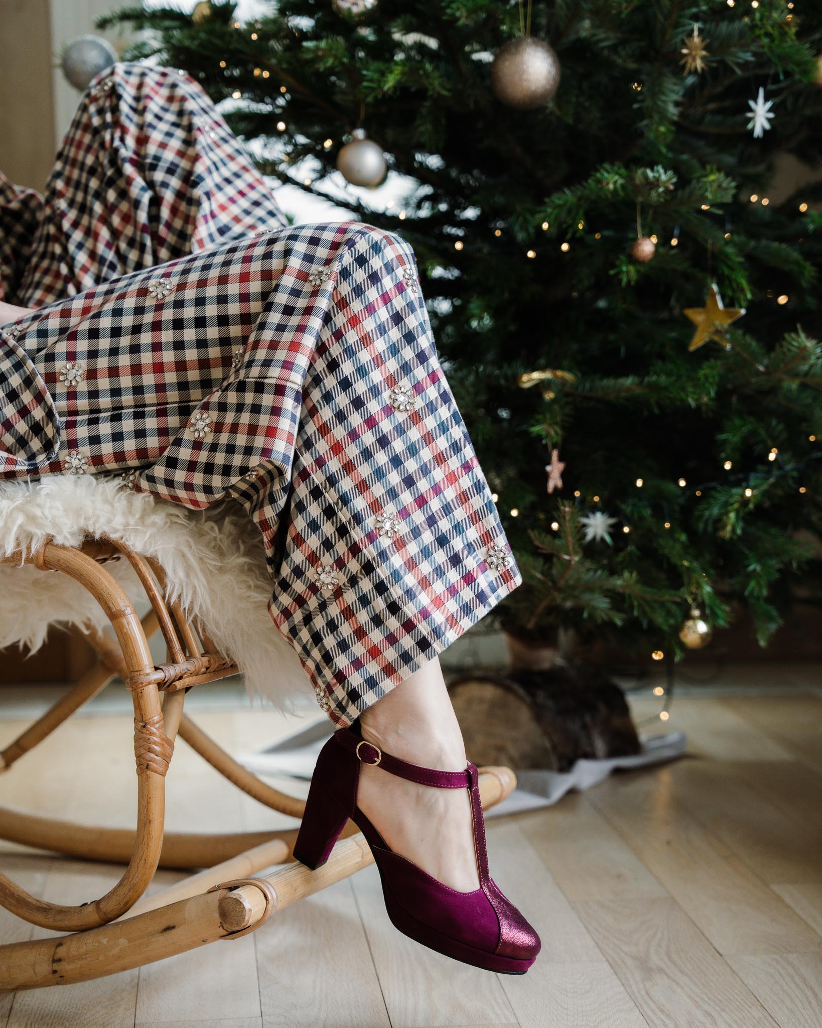 Salomé en velours et irisé grenat