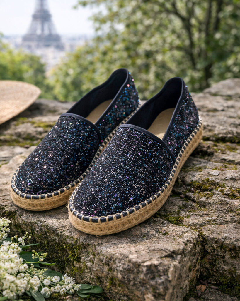 Espadrille en glitter starlight